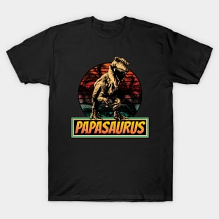 Papasaurus ,Papa Dad Dinosaur Funny, Father's T-Rex,Daddy Fathers Rex Vintage T-Shirt